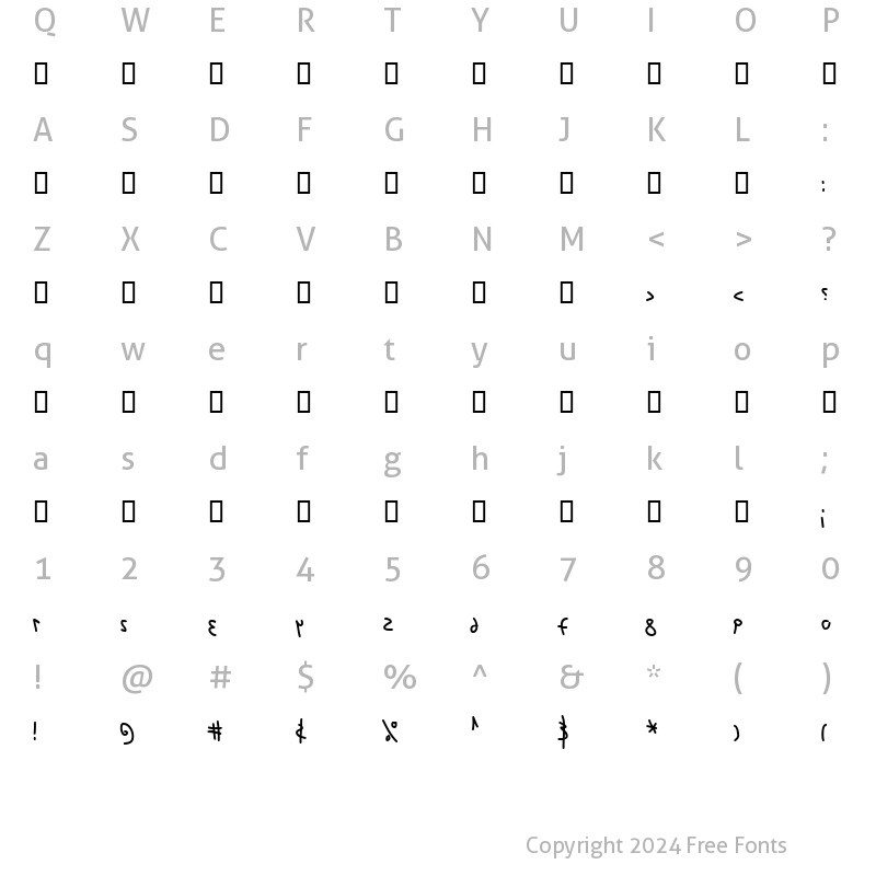 Character Map of X_Akitza Regular