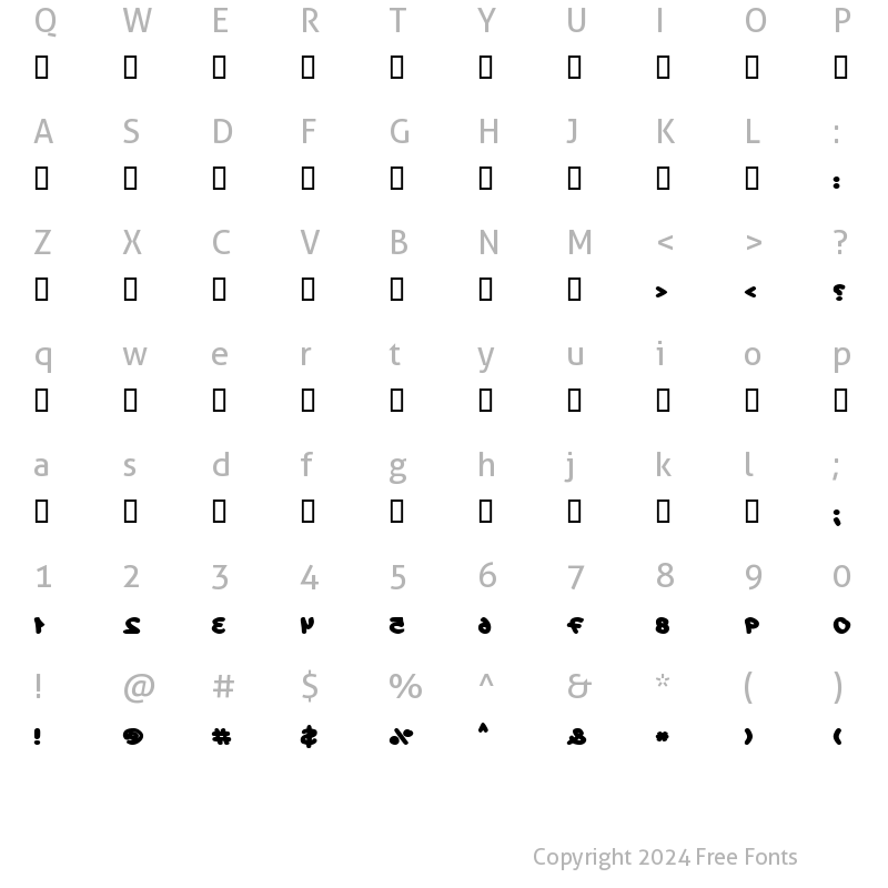 Character Map of X_Choco Bold