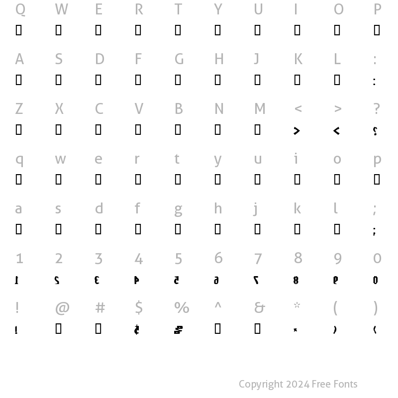 Character Map of X_Eldad Bold