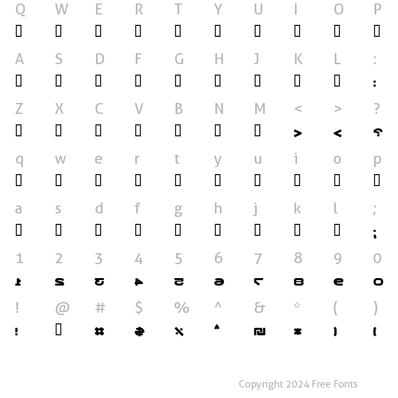 Character Map of X_Gagua Bold