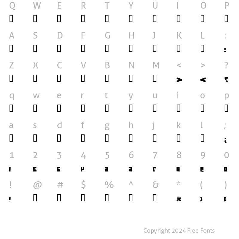 Character Map of X_Kammer Bold