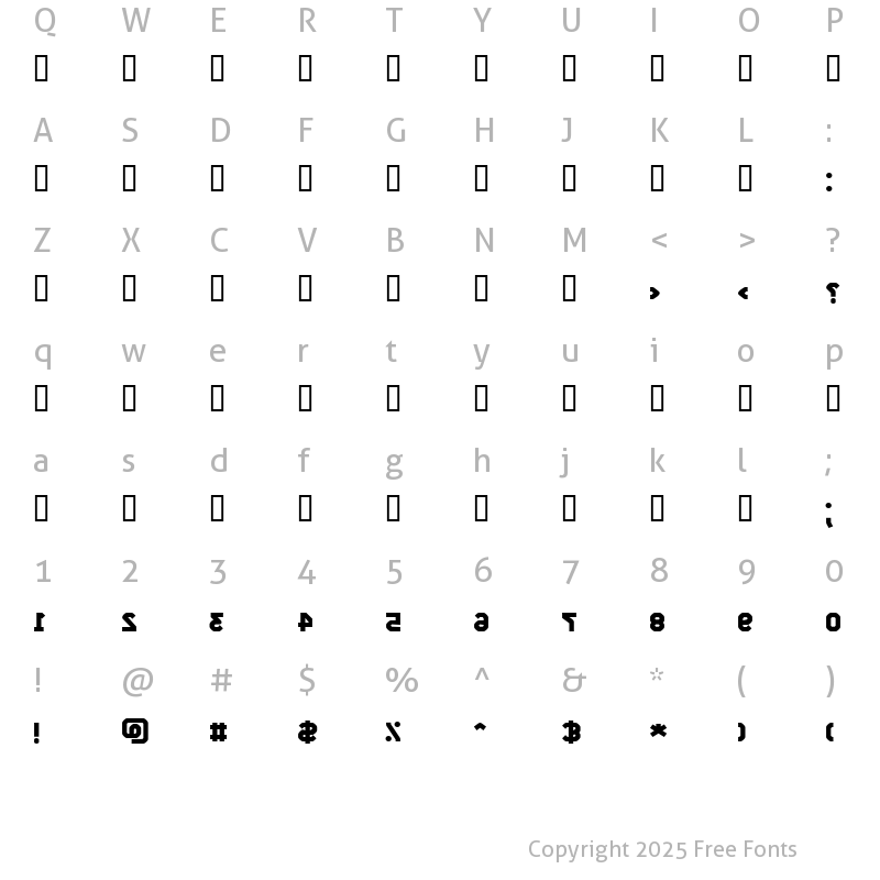 Character Map of X_Kermit.One Bold