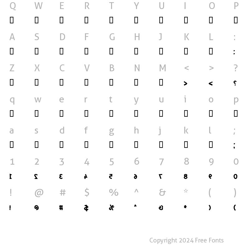 Character Map of X_Keshet Bold