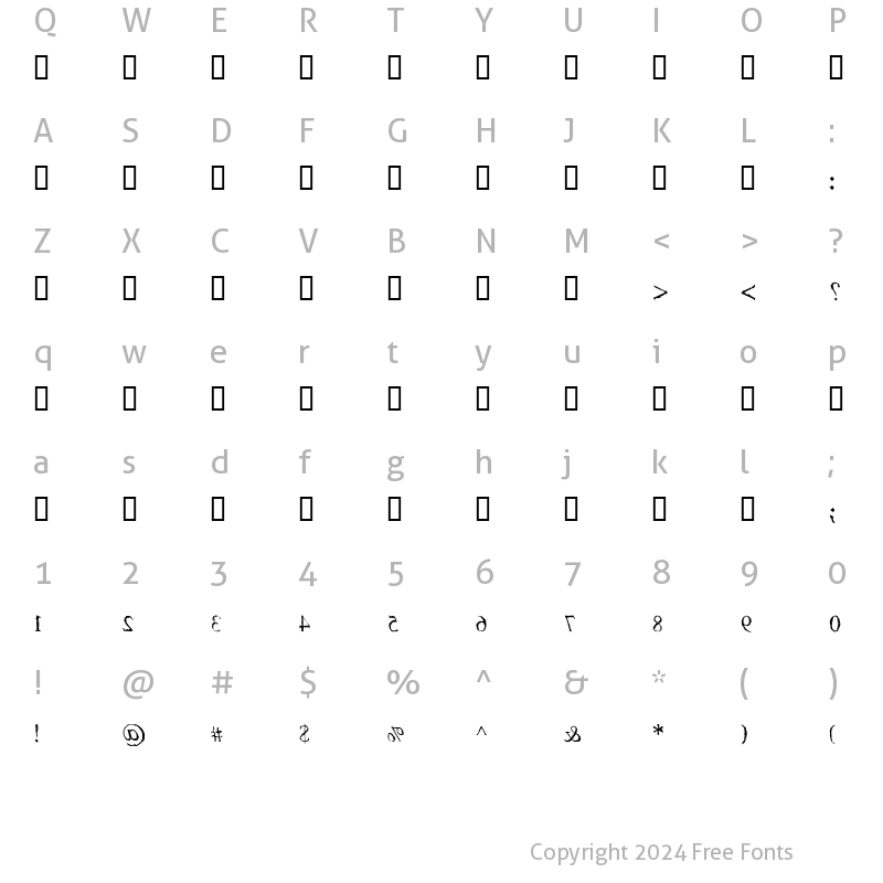 Character Map of X_Latet Regular