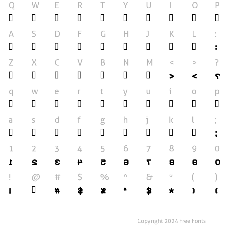 Character Map of X_Lin Bold