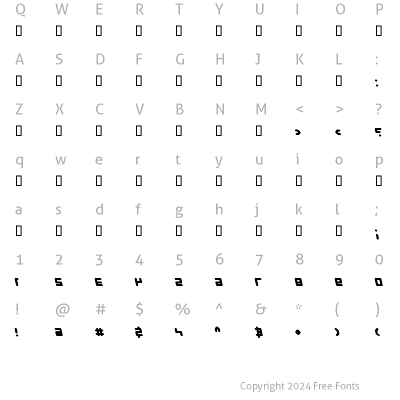 Character Map of X_Shimshon Agol BoldItalic