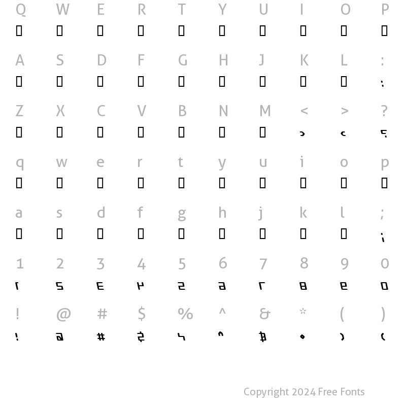 Character Map of X_Shimshon Agol Italic