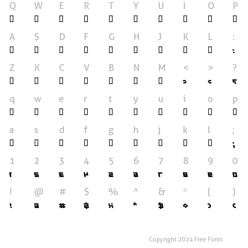 Character Map of X_Shimshon BoldItalic