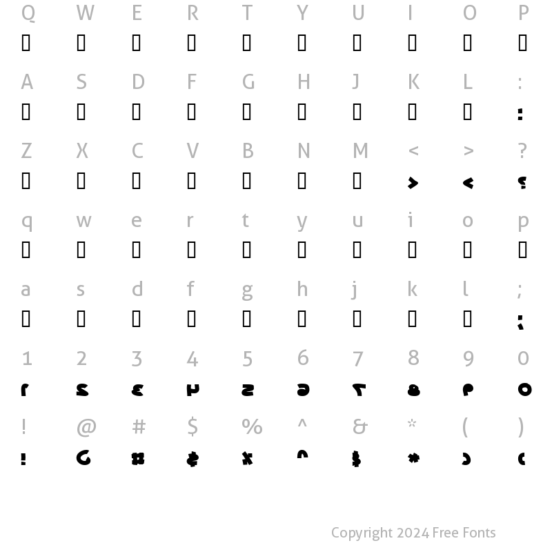 Character Map of X_Sinaa Black