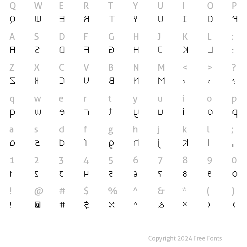 Character Map of X_Stanger Cursive Regular