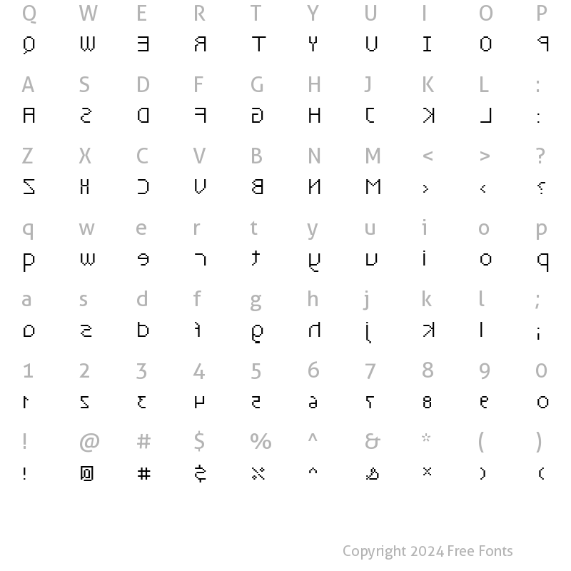 Character Map of X_Stanger Regular