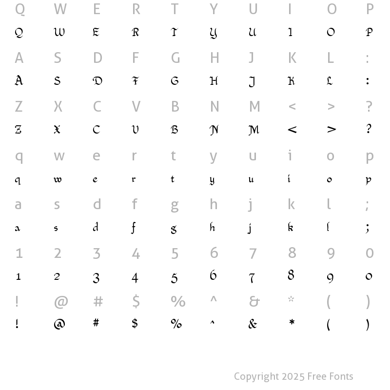 Character Map of Xaltid Bold