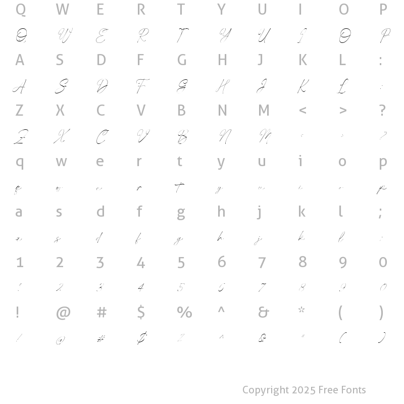 Character Map of Xambdoria Regular