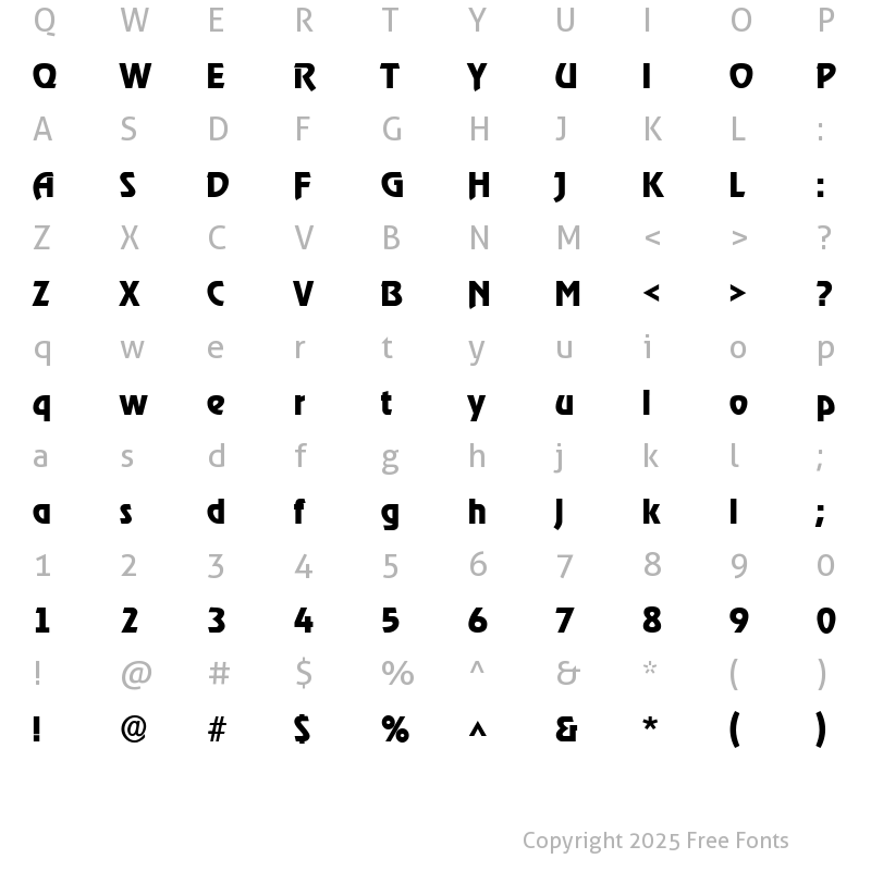 Character Map of Xanadau Black