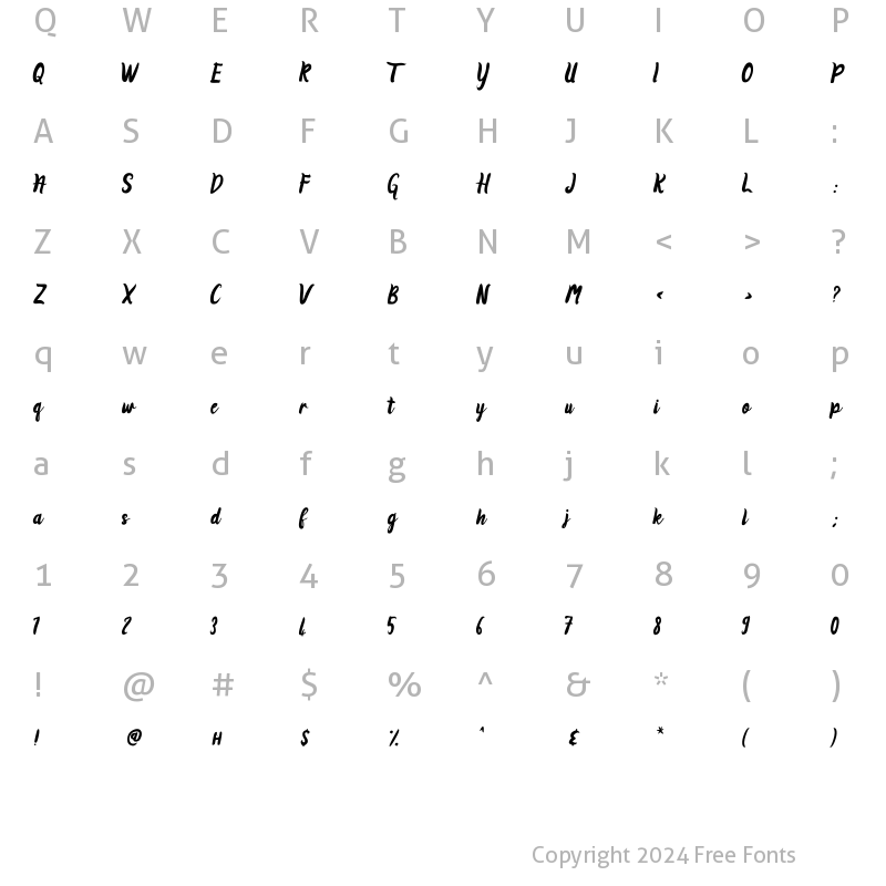 Character Map of Xandek Regular