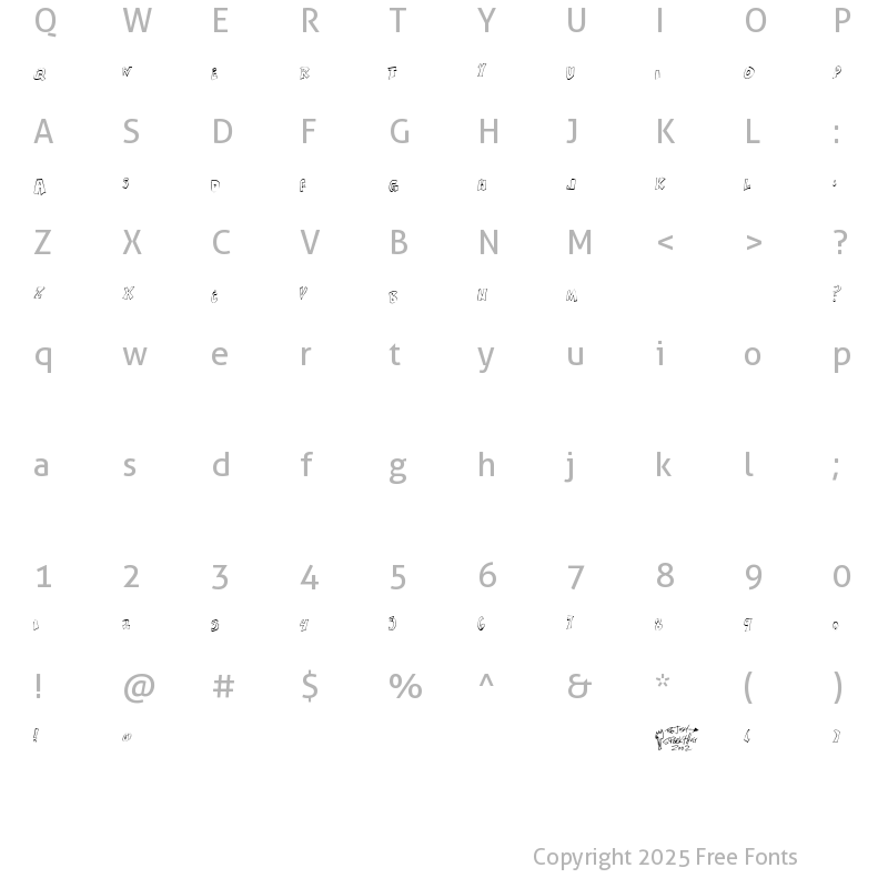 Character Map of Xanthisma Regular