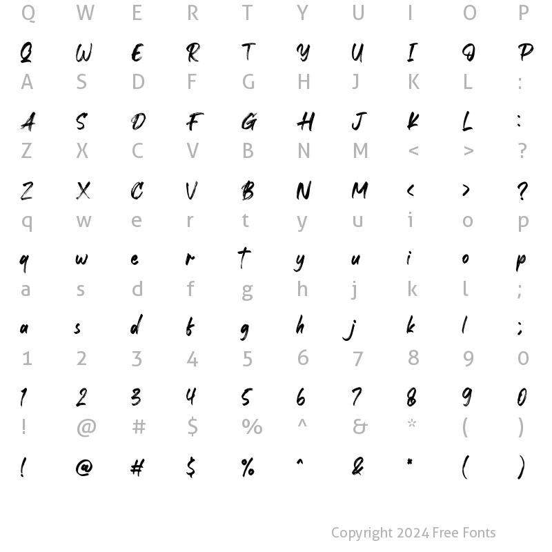 Character Map of Xantorid Regular