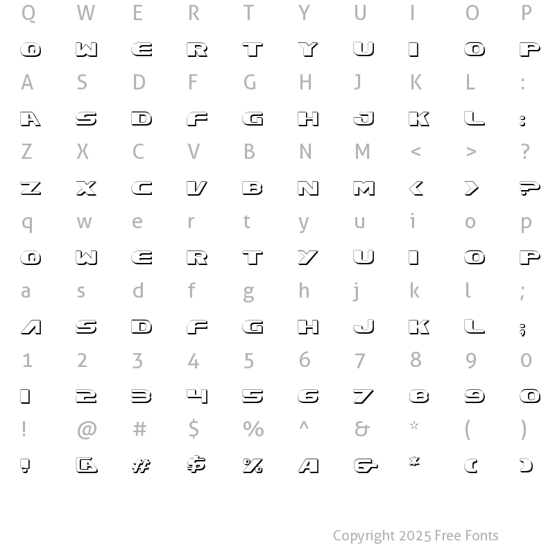 Character Map of Xcelsion Shadow Shadow