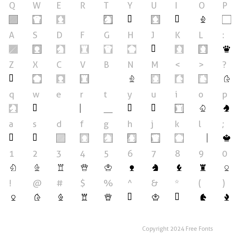 Character Map of XChessNut Regular