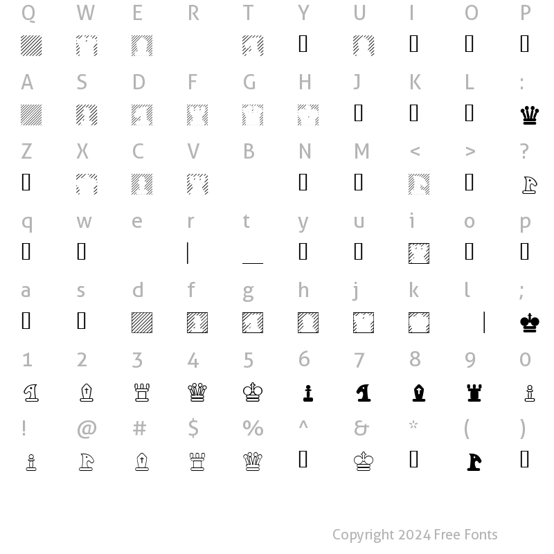 Character Map of XChesstertonTwo Regular