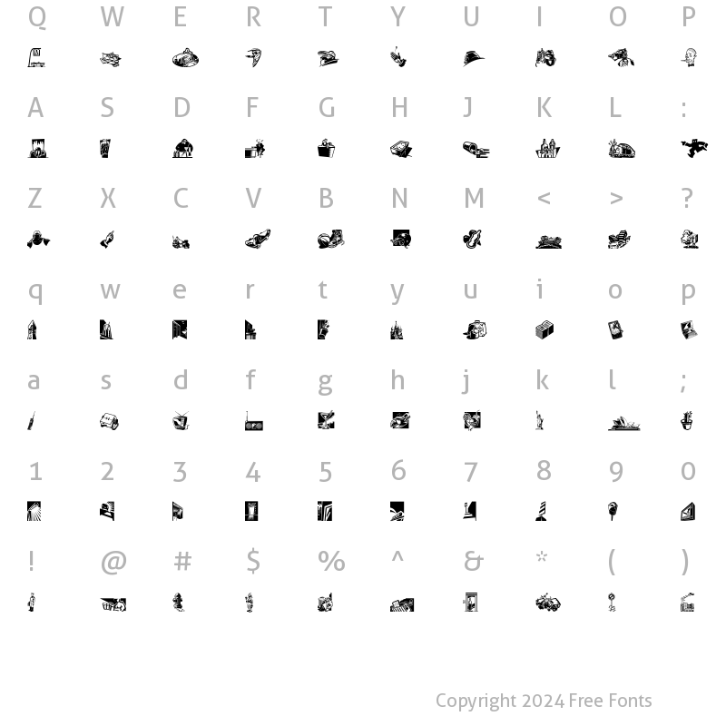 Character Map of XCityGIGS Regular