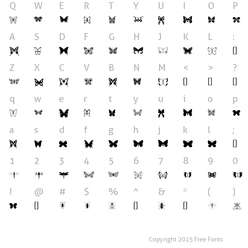 Character Map of XCompuTerBuggz Regular