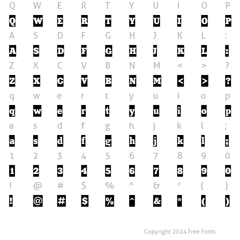 Character Map of XeniaCameoC Regular