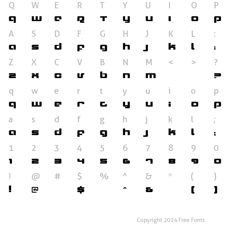 Character Map of Xeron Regular