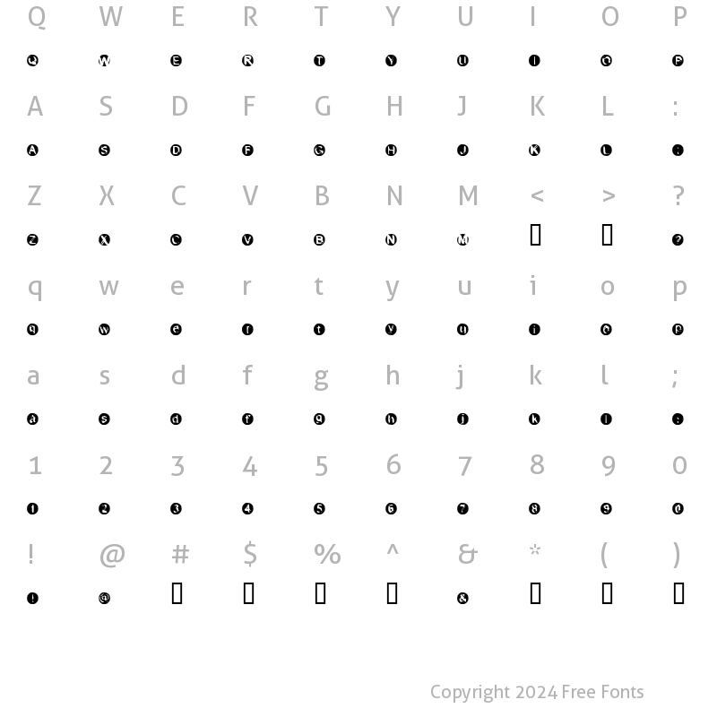 Character Map of Xeroprint Filetype