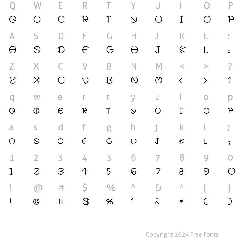 Character Map of Xevius Medium