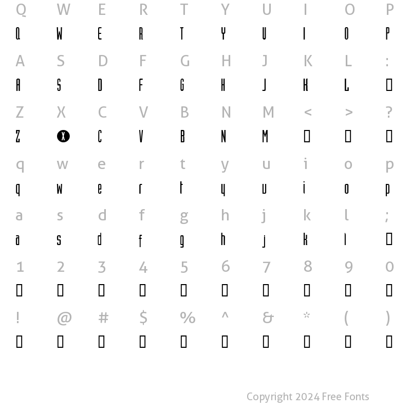 Character Map of XFiles Regular