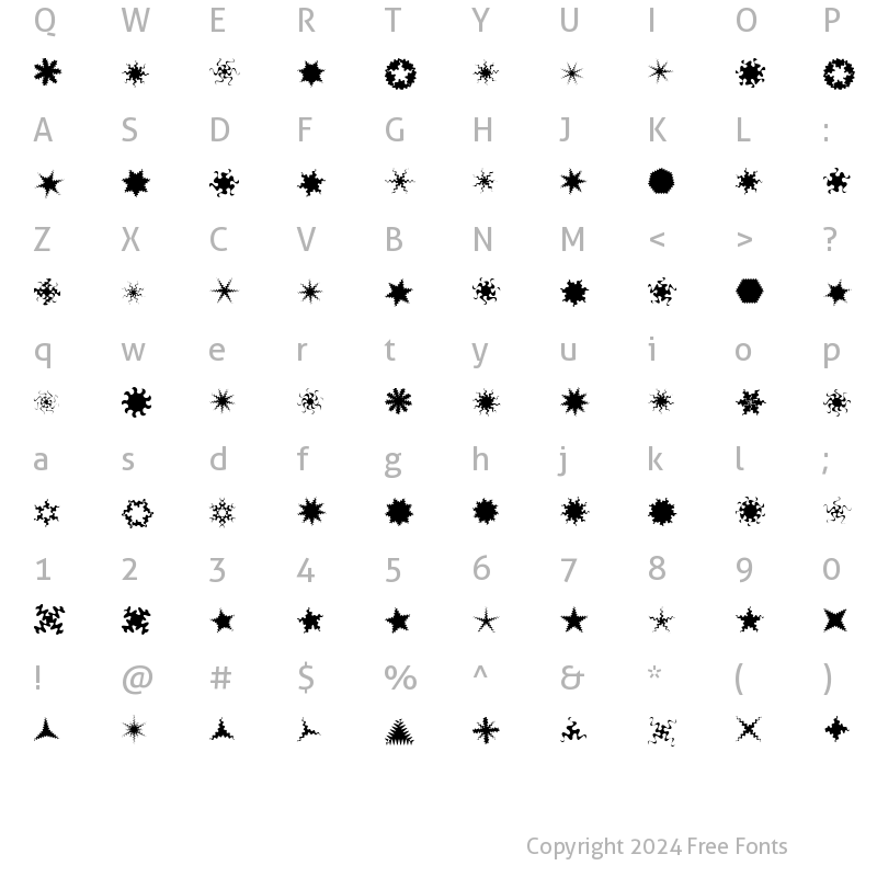 Character Map of XGalaxyOne Regular