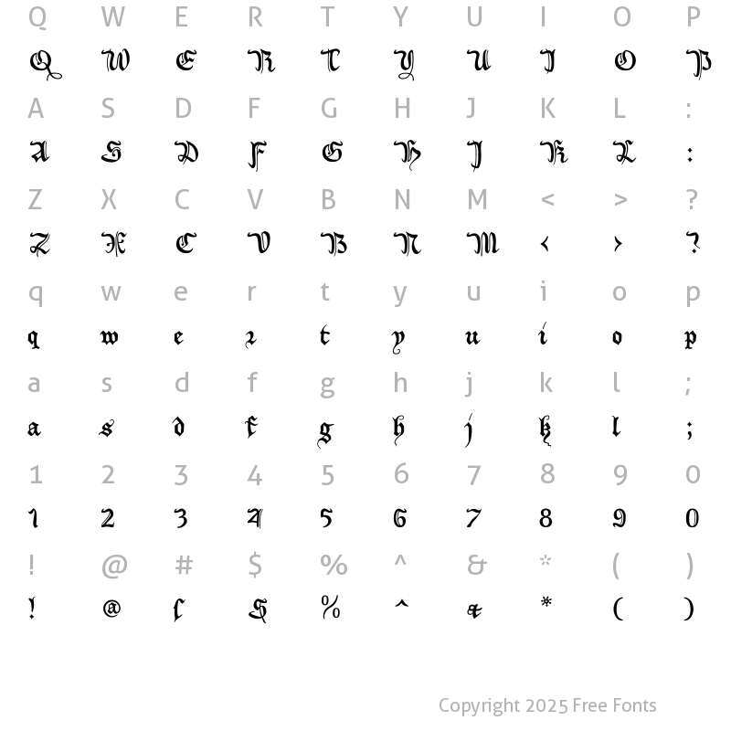 Character Map of XiBeronne Regular