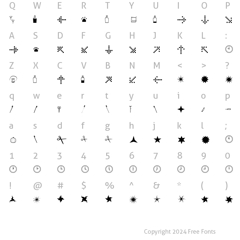 Character Map of XIngDingLeftover Regular