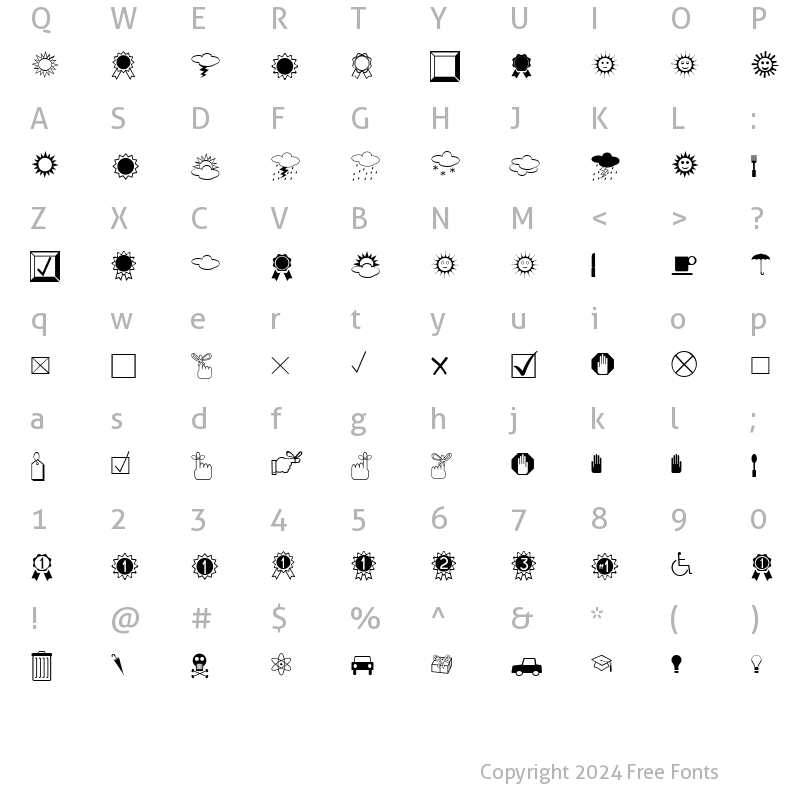 Character Map of XIngyDingTwo Regular