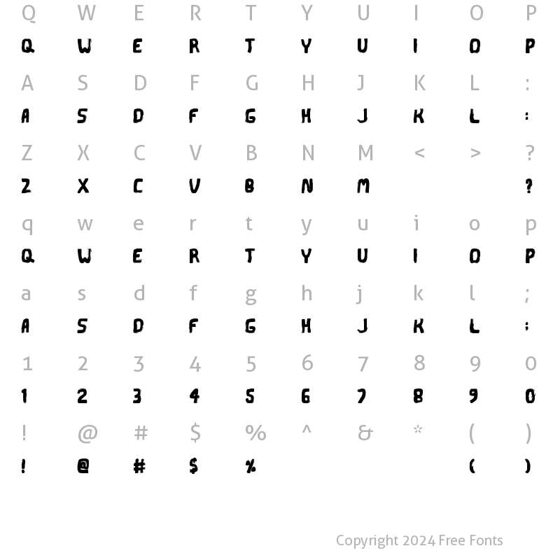 Character Map of Xiovus Regular