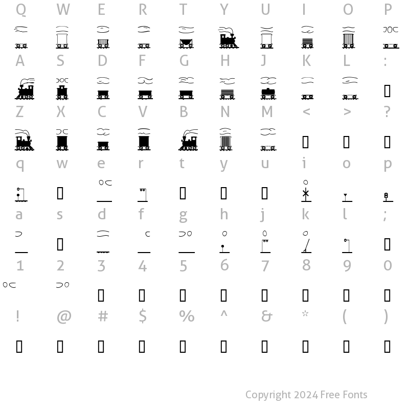 Character Map of XLaserTrain Bold