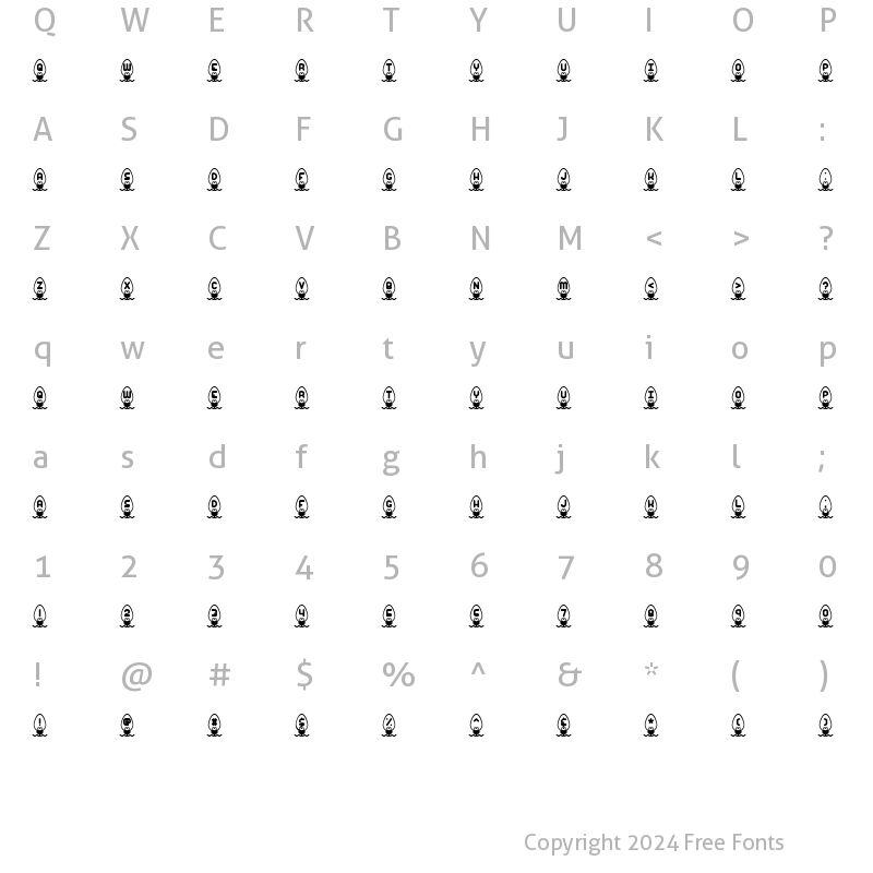 Character Map of Xmas Lights (BRK) Regular