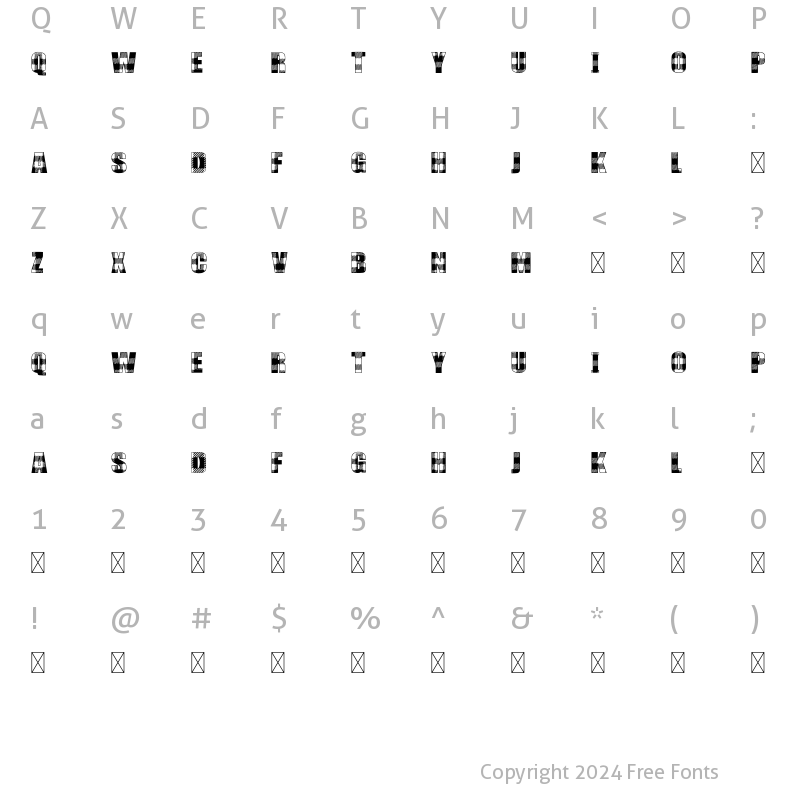 Character Map of Xmas Plaid - Plaid Regular