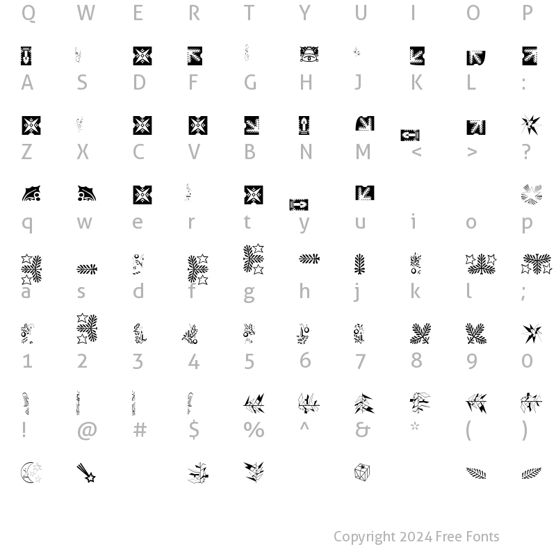 Character Map of XmasLH PiTwo Regular