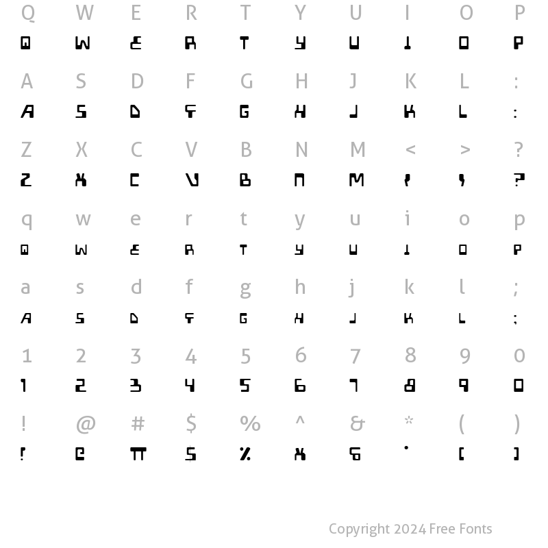 Character Map of XPED Light Light