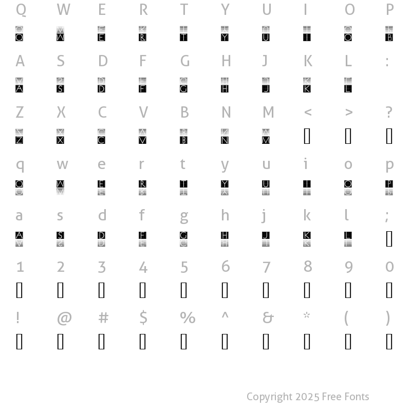 Character Map of Xperimentypo Nr1