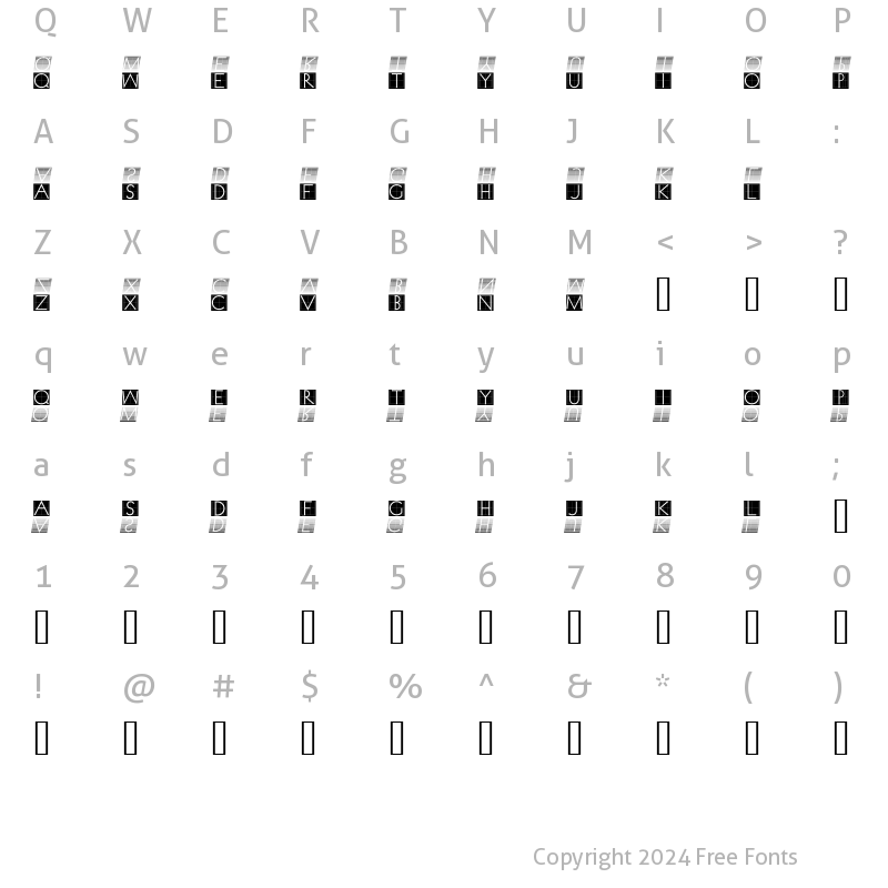 Character Map of XperimentypoNr1 Oblique