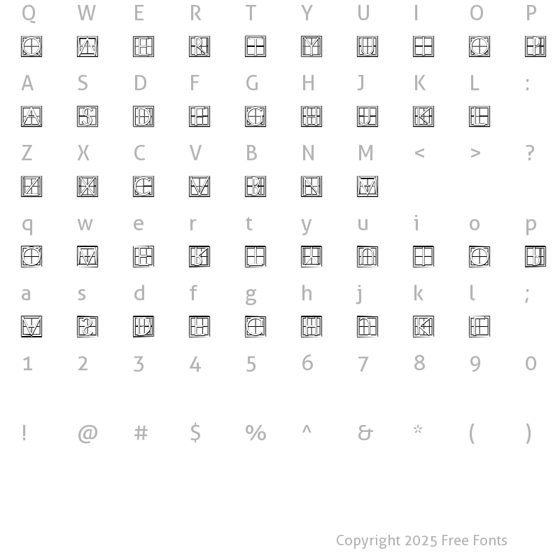 Character Map of XperimentypoThree-C-Square Regular