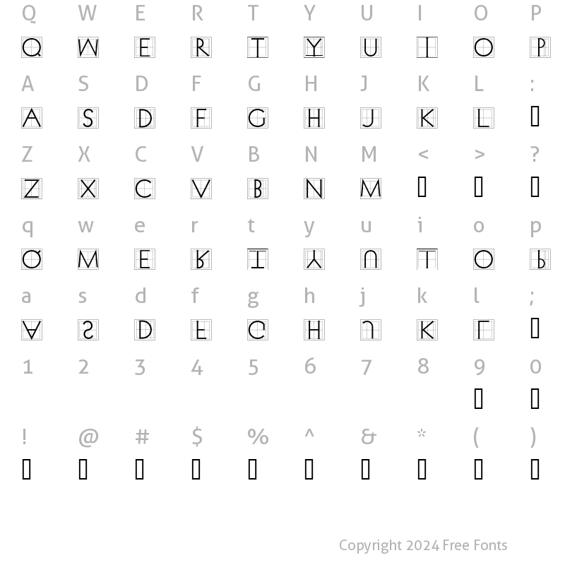 Character Map of XperimentypoThree Squares