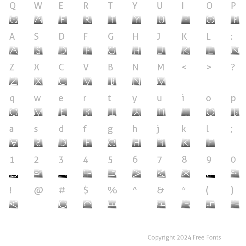 Character Map of XperimentypoTwoStripes Regular