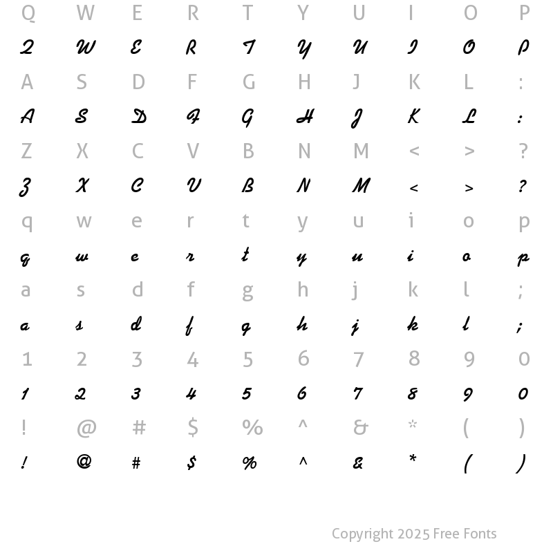 Character Map of XPKaleph Bold Bold