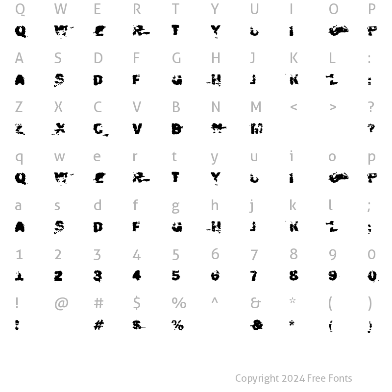 Character Map of Xposed Regular