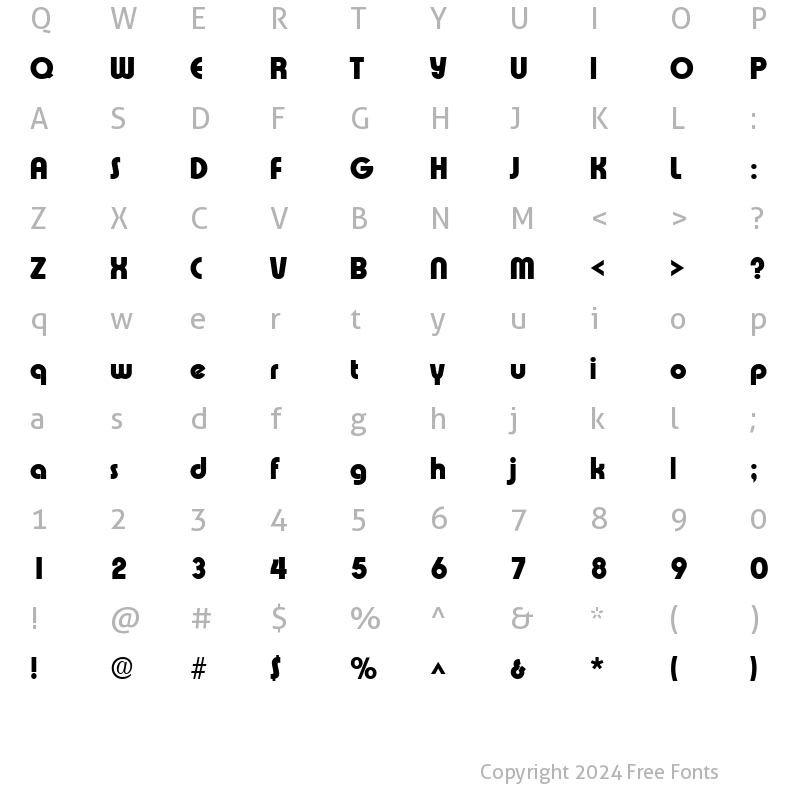 Character Map of Xpress Heavy SF Bold