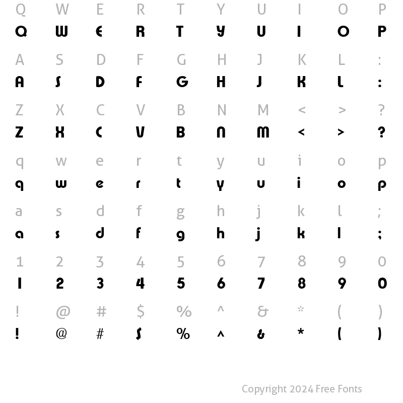 Character Map of Xpress SF Bold